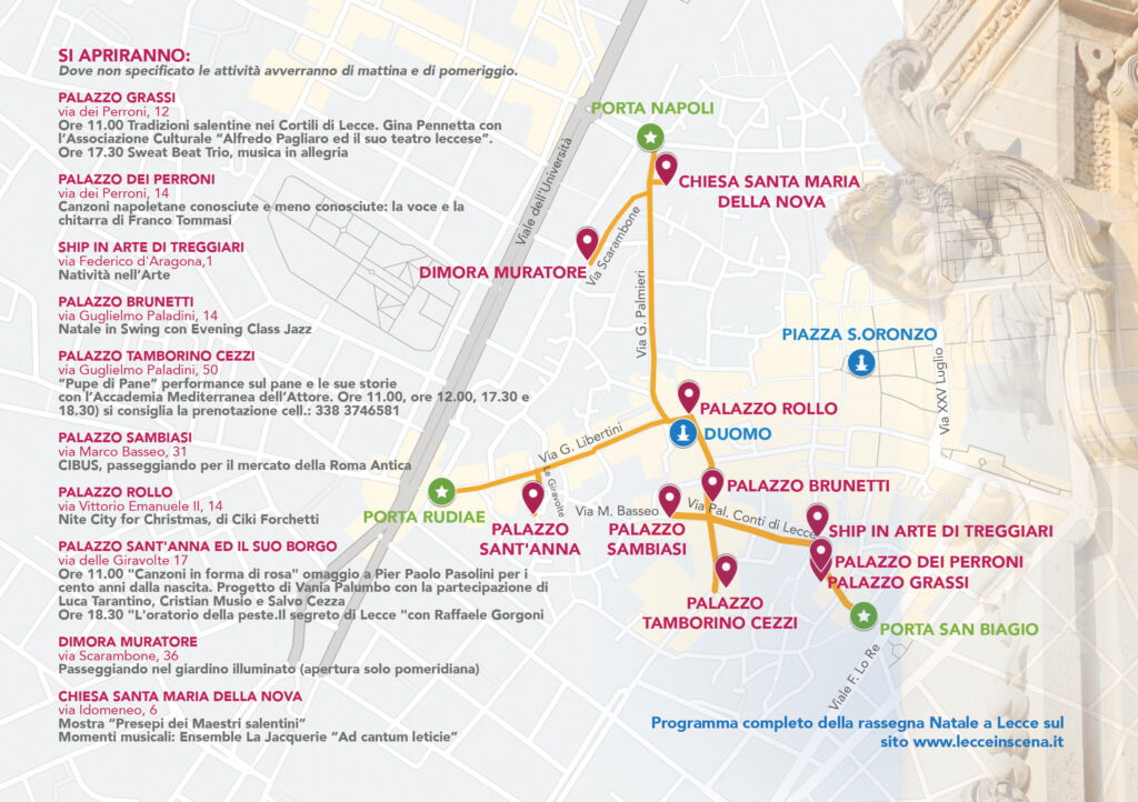 Mappa Cortili Aperti a Natale Lecce 2022